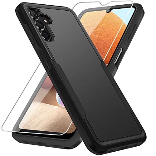 for Galaxy A13 5G Case, Samsung Galaxy A13 5G Case with Screen Protector,Heavy-Duty Tough Rugged Shockproof Protective Phone Case for Samsung A13 5G, Black