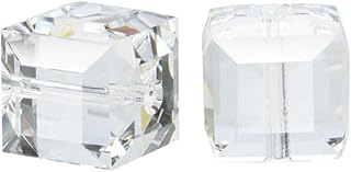 50pcs 8mm Clear Faceted Cube Crystal Beads