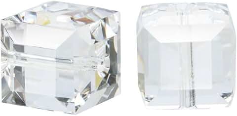 50pcs 8mm Clear Faceted Cube Crystal Beads