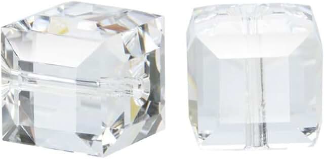 50pcs 8mm Clear Faceted Cube Crystal Beads