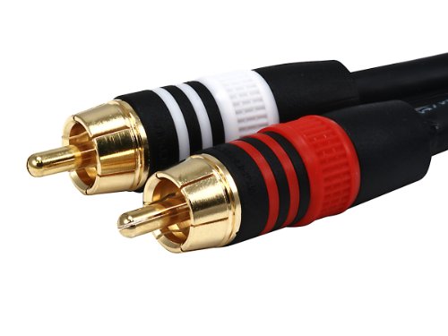 1.5ft Premium 2 RCA Plug/2 RCA Plug M/M 22AWG Cable - Black