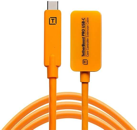 High-Visibility Orange USB-C Extension Cable