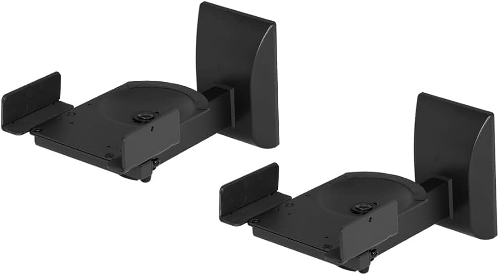 Pair of Swivel and Tilt Wall Mounts for Large Bookshelf Speakers