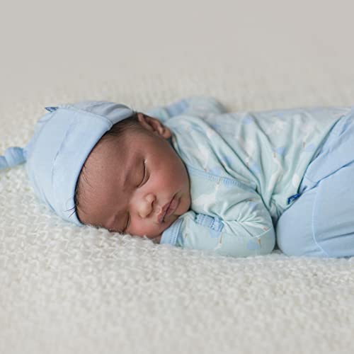 Welcome Home Footie with Zipper, Boy or Girl One-Piece, Super Soft Baby Clothes (Spring Sky Stork - 0-3 Months)