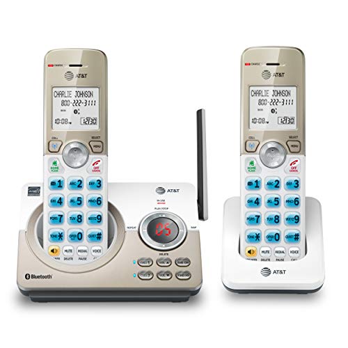 DL72219 DECT 6.0 2-Handset Cordless Phone for Home with Connect to Cell, Call Blocking, 1.8" Backlit Screen, Big Buttons, intercom, and Unsurpassed Range