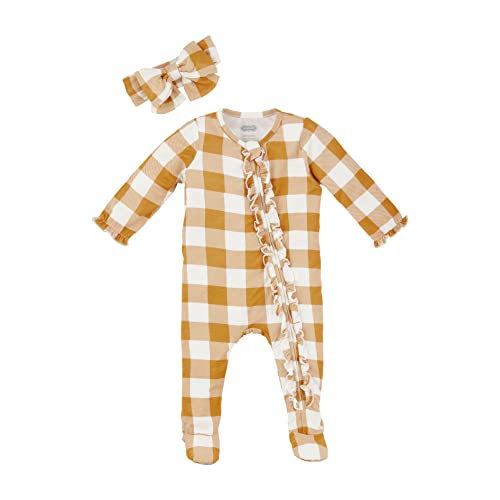 Baby Girl's Sleeper and Headband Set, Rust, 3-6 Months