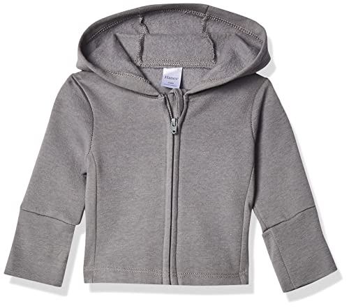 uni  baby Ultimate Zippin Fleece Hoodie Hooded Sweatshirt, Dark Grey, 0-6 Months US