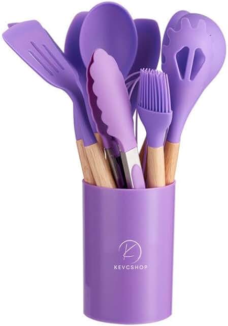 12-Piece Silicone Kitchen Utensil Set with Holder
