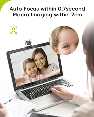 2K 4MP Super HD Webcam, 2 Noise-Canceling Mics,High Speed Auto Focus TOF Tech, Wide Field of View Without Distortion,Privacy Shutter,Pro Streaming Camera for Conferencing,Gaming,Live Broadcast