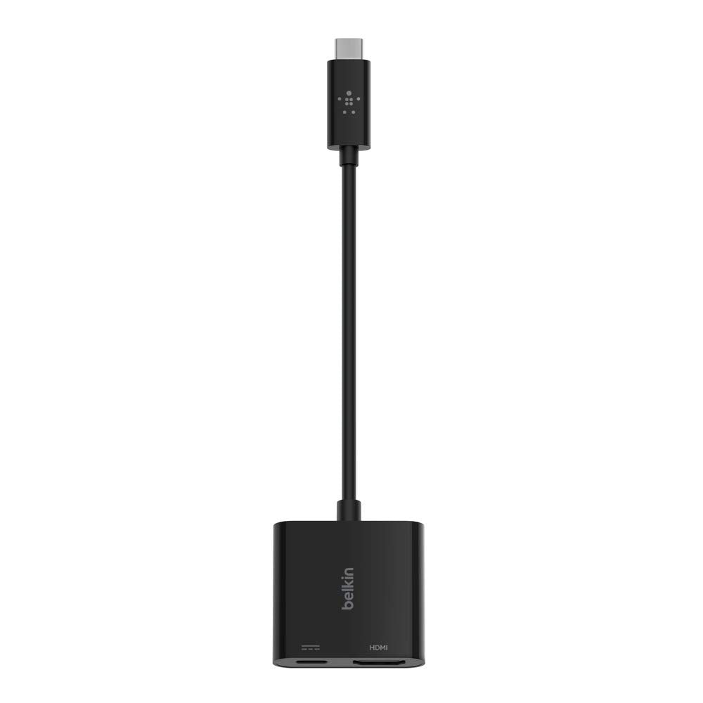USB C to HDMI Adapter + USBC Charging Port to Charge While You Display, Supports 4K UHD Video, Passthrough Power up to 60W for Connected Devices, Compatible with MacBook, iPad, Windows