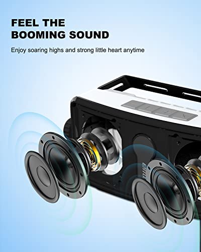 Bluetooth Outdoor Speaker, Wireless Waterproof Wall Mount Speaker, Sync Up to 100 Speakers, BT5.0 Connects Seamlessly to Phones, Computer, Dot, Suitable Using in Patio, Porch, Gazebo, Garage
