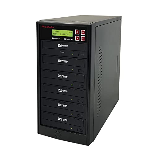 1 to 5 24X Burner M-Disc Support CD DVD Duplicator - Standalone Copier Duplication Tower PIO-S5T-DVD-BK
