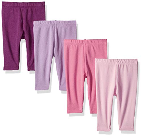 Ultimate Baby Flexy 4 Pack Knit Pants, Pink/Purple, 6-12 Months