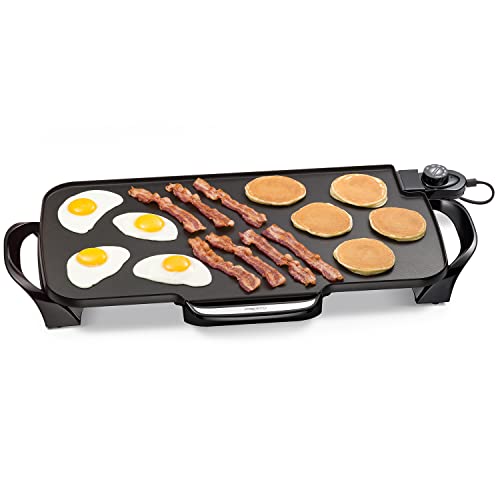 07061 22-inch Electric Griddle With Removable Handles, Black, 22-inch
