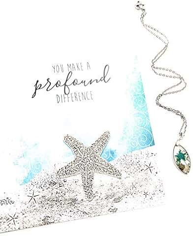 Smiling Wisdom Starfish Greeting Card and Necklace Set