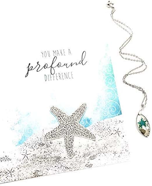 Smiling Wisdom Starfish Greeting Card and Necklace Set
