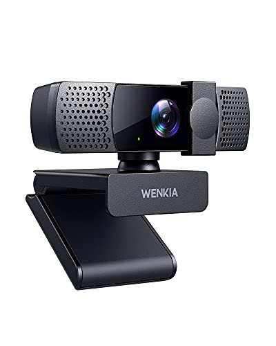 2022 1080P Webcam with Privacy Cover&Dual Stereo Microphones,HD USB Web Computer Camera with Auto Light Correction for Video Conferences& Streaming, Compatible with Windows & Mac, PC & Laptop
