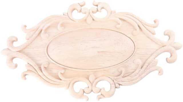 Decorative Wooden Oval Onlay for Furniture and Crafts