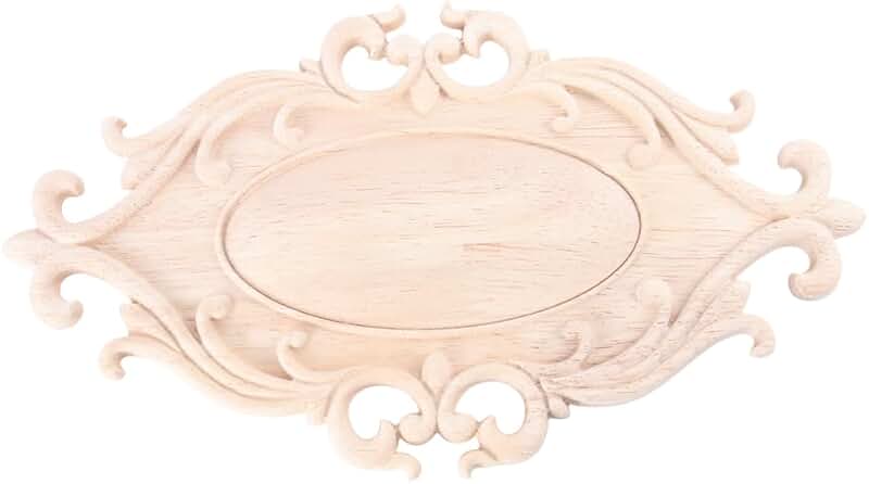 Decorative Wooden Oval Onlay for Furniture and Crafts