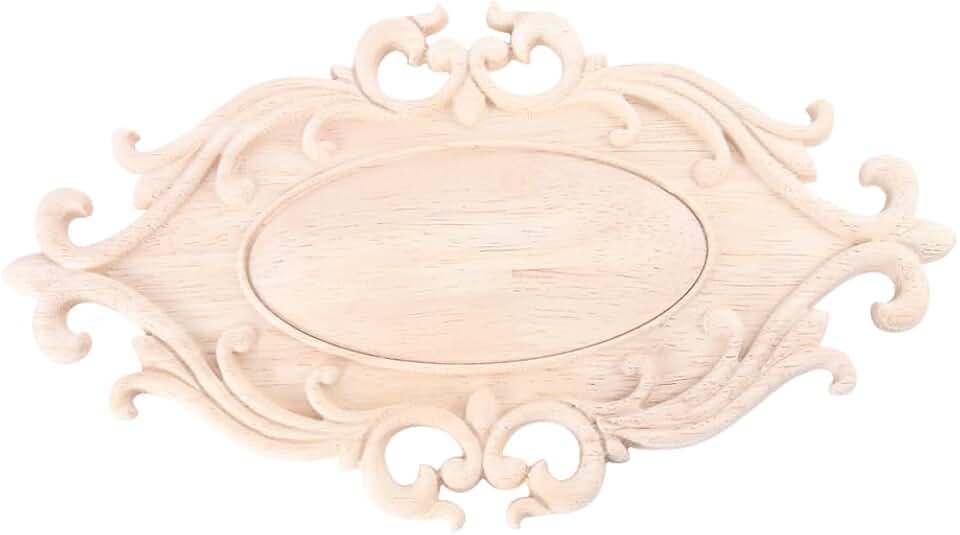 Decorative Wooden Oval Onlay for Furniture and Crafts