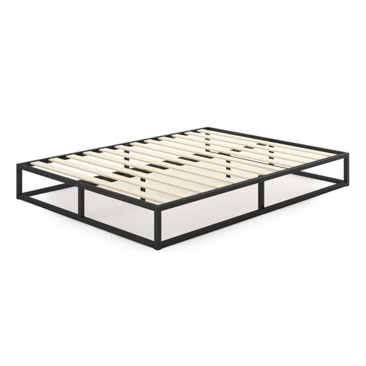Joseph Metal Platforma Bed Frame  Mattress Foundation  Wood Slat Support  No Box Spring Needed  Sturdy Steel Structure, Queen