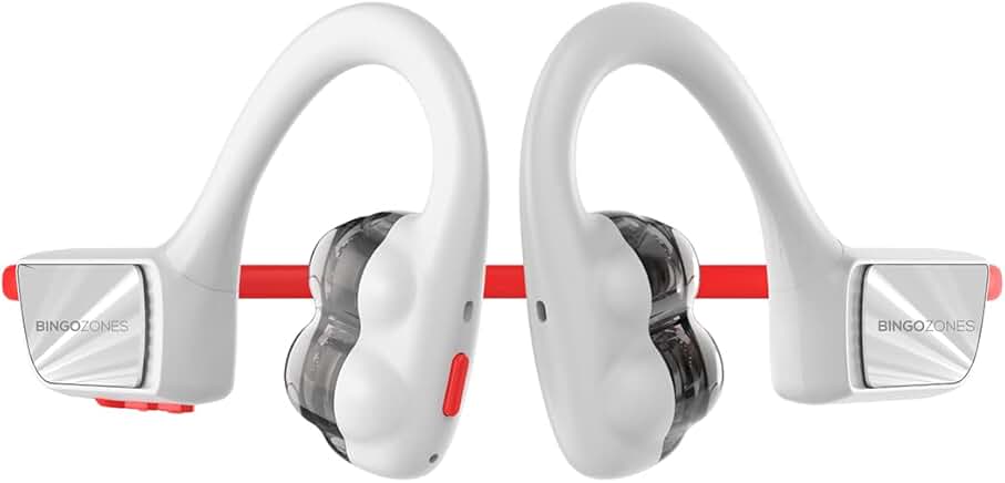 Wireless open ear headphones with microphone and 8-hour playtime