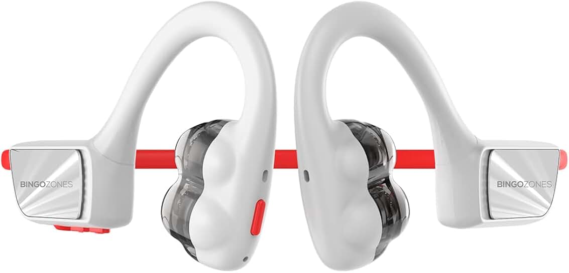 Wireless open ear headphones with microphone and 8-hour playtime