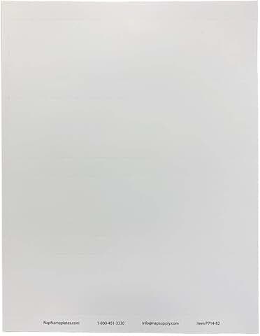 White Printable Perforated Nameplate Inserts, 8" x 2"