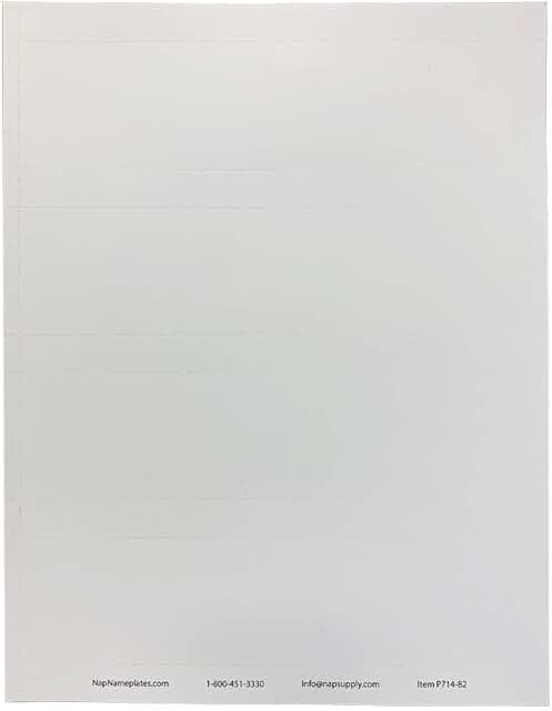 White Printable Perforated Nameplate Inserts, 8" x 2"