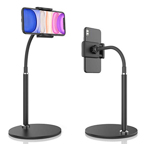 Cell Phone Stand with Adjustable Height and Angle in Black