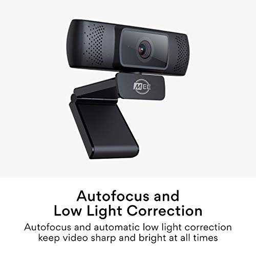 201W 1080p HD Webcam with Mini Tripod, Wide Angle Lens, Microphone, Autofocus, Low Light Correction for Zoom Video Calling; USB Streaming Web Camera for Computer PC Mac Laptop Desktop