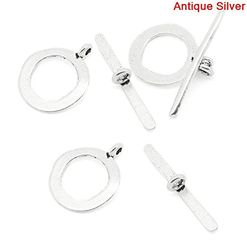 Hammered Circle Jewelry Toggle Clasps for DIY Crafting