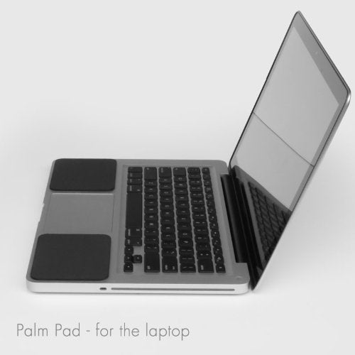 Large Slim Palm Pads Notebook Wrist Rests with Tacky Silicone Reposition for Hard and Sharp MacBooks and Laptops (2 Large 4 x 3.12 inches)
