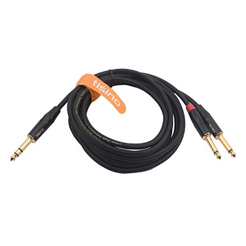 1/4 inch TRS Stereo to Dual 1/4 inch TS Mono Insert Cable Y-Splitter Stereo Breakout Cable Patch Cord - 10 feet