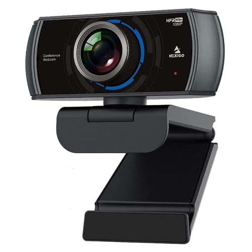 N980P 1080P 60FPS Webcam with Microphone and Software Control, USB Computer Camera, Built-in Dual Noise Reduction Mics, 120 Wide-Angle for Zoom/Skype/FaceTime/Teams, PC Mac Laptop Desktop