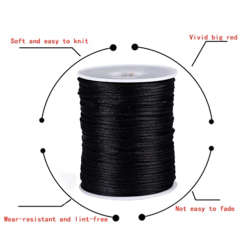 Black Nylon Beading Cord for Jewelry Making and Knotting