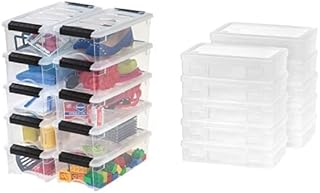 5 Quart Clear Stack & Pull Storage Boxes, 10 Pack