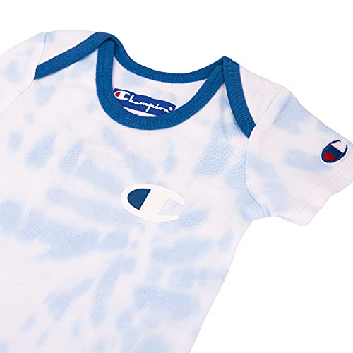 Baby TIE DYE Infant 3-Piece Box Includes a Body Suit, a Bib and Pair of Booties in Multiple Colors, Tiedye-Blue 423, 0-6