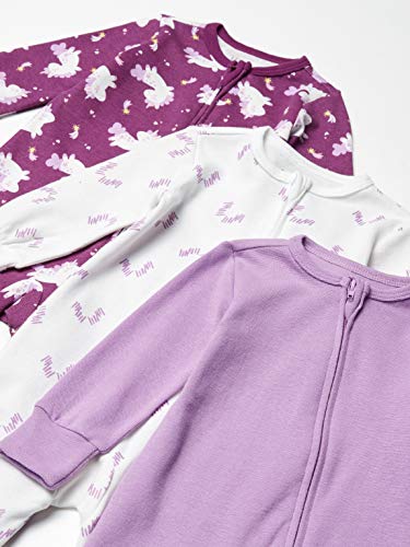 uni  baby Ultimate Zippin 3 Pack Sleep and Play Suits Layette Set, Purple Print, 18-24 Months US