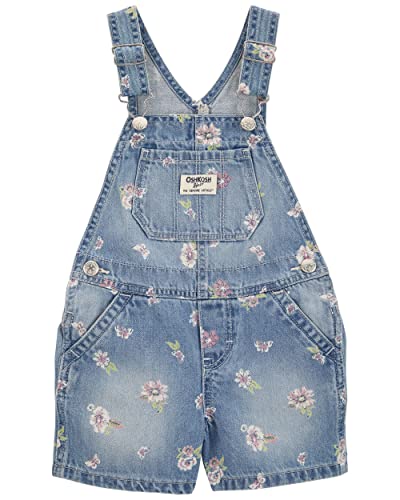 Baby Girls' World's Best Overalls, Floral Denim, 3 Months