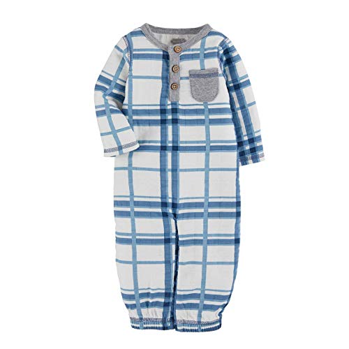 Baby Boys  Blue Plaid Sleeper, 3-6 Months
