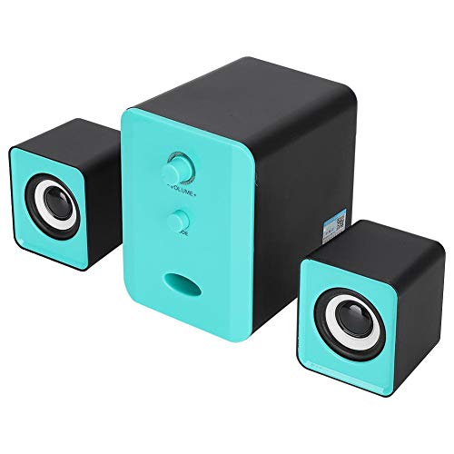 Bluetooth Speaker,Wireless Multimedia Subwoofer Sound Box,Mini USB Bluetooth Speaker Heavy Bass for Desktop Laptop Computer Mobile Phone(Black and Blue)