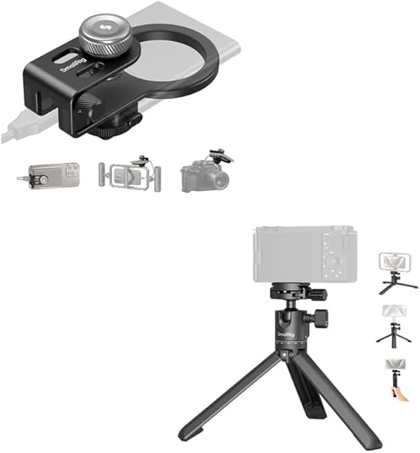 SmallRig SSD Holder and Mount with Cold Shoe Clamp and Mini Tripod