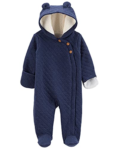 Baby Quilted Hooded Bunting, Pram, Charcoal,