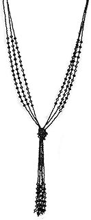 Vintage Charcoal Black Beaded Necklace for Women