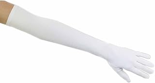 White Matte Satin Opera Length Gloves