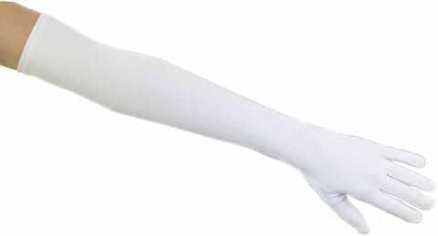 White Matte Satin Opera Length Gloves