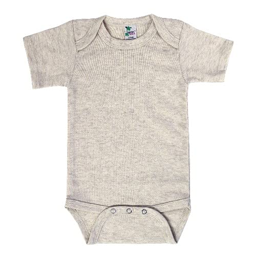 Baby Blank Short Sleeve Uni  Onesie Bodysuit (0-3 Months, Oatmeal)