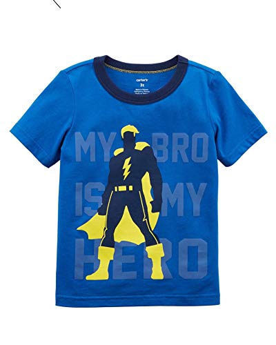 Carter s Baby Boys  Bro is My Hero Lightweight Jersey Tee, 3 Months Blue