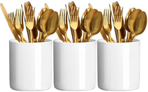Elegant white porcelain utensil and spoon holder
